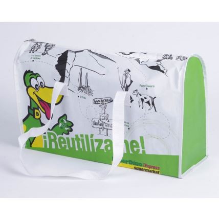 Borsa con cerniera in tessuto PP laminato Bopp