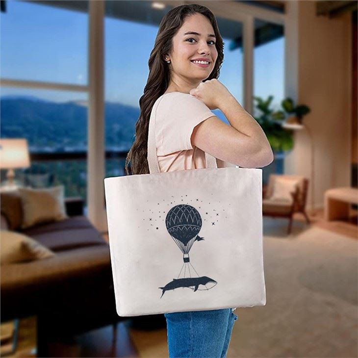 Stylish Reusable Large Canvas Shopping Bag