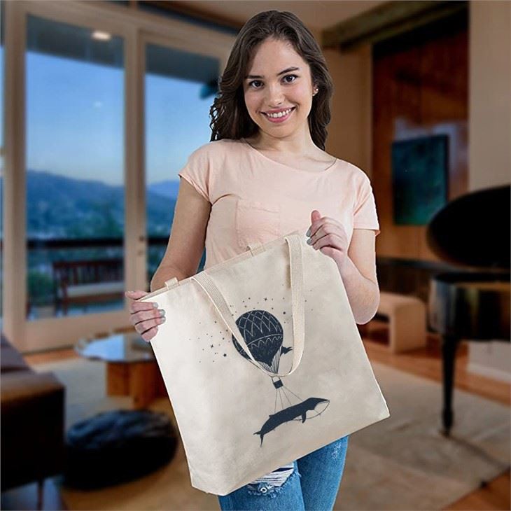 Stylish Reusable Large Canvas Shopping Bag
